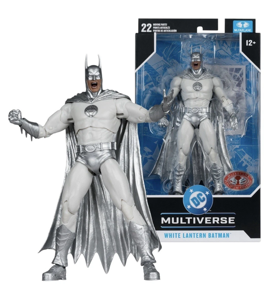 WHITE BATMAN DC Multiverse Batman Brightest Day White Lantern Batman red chase MCFARLANE - Imagen 1